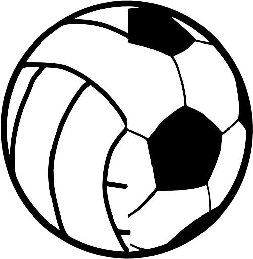 (s177-4-1R) Black White Split Ball Volleyball Soccer