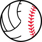 (s177-4) Black White Split Ball Volleyball Baseball Softball