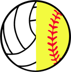 (s177-4) Black White Split Ball Volleyball Baseball Softball