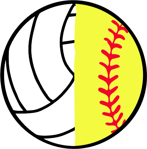 (s177-4) Black White Split Ball Volleyball Baseball Softball