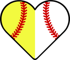 (s177-4) Full Color Split Heart Baseball Softball