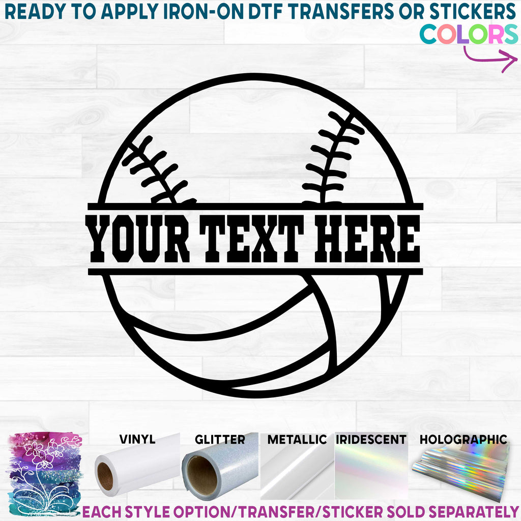 (s177-2) Split Ball Basketball with Baseball, Soccer, Volleyball Team Name Custom Text