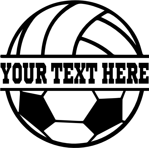 (177-02-H) Split Ball Volleyball Soccer Custom Iron-On Transfer