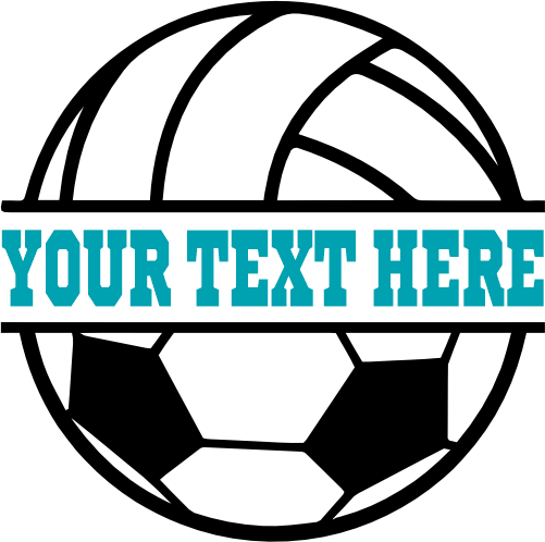 (177-02-H) Split Ball Volleyball Soccer Custom Iron-On Transfer