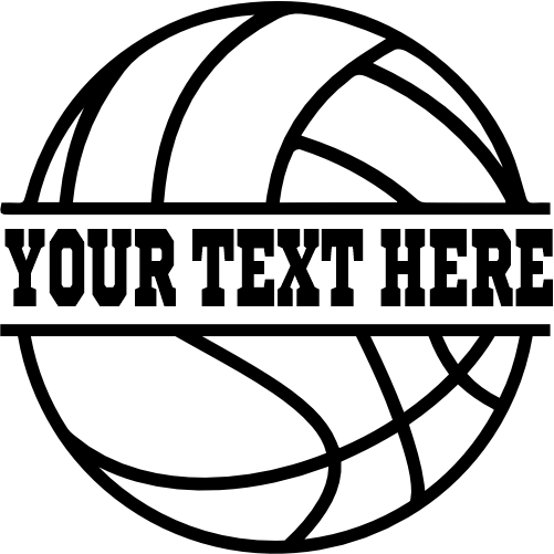 (177-02-I) Split Ball  Volleyball Basketball Custom Iron-On Transfer