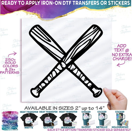 (s179-1-B) Crossed Sports Baseball Bat
