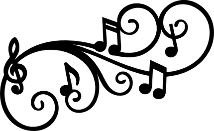 (s017-1-L) Musical Flourish Music Note Notes