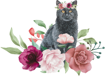 (s018-3-A) Cat Flowers