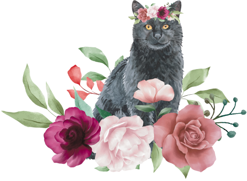 (s018-3-A) Cat Flowers