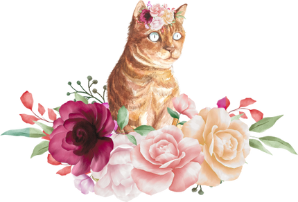 (s018-3-B) Cat Flowers