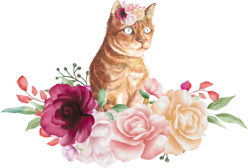 (s018-3-B) Cat Flowers