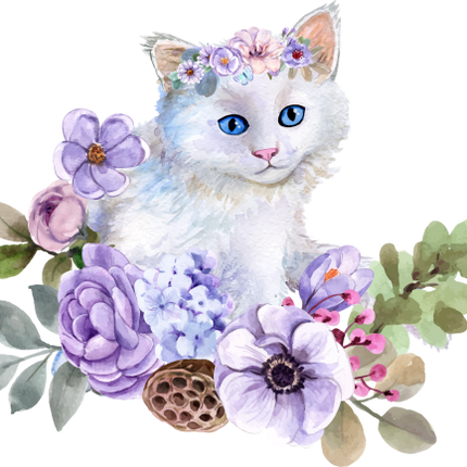 (s018-3-D) Cat Flowers