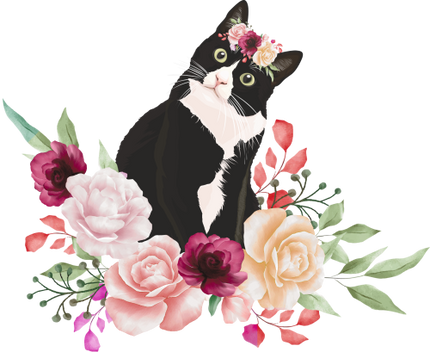 (s018-3-E) Cat Flowers