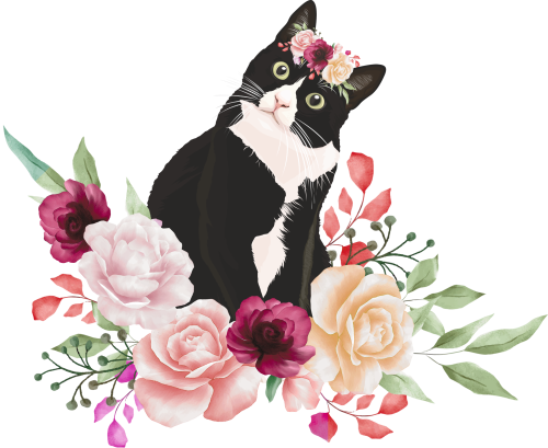 (s018-3-E) Cat Flowers