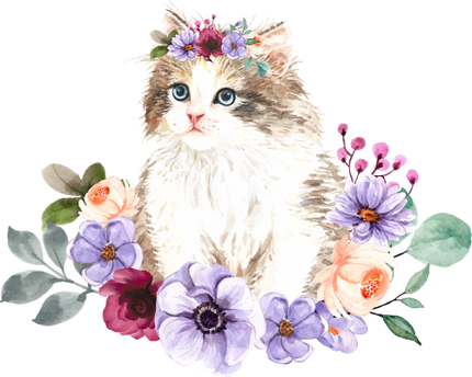 (s018-3-K) Cat Flowers