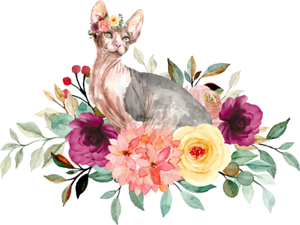 (s018-3-M) Cat Flowers