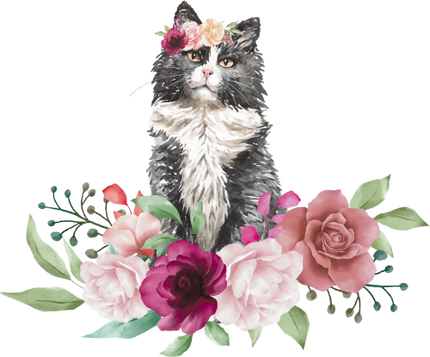 (s018-3-N) Cat Flowers