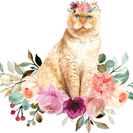 (s018-3-P) Cat Flowers