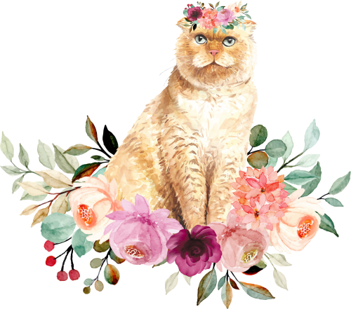 (s018-3-P) Cat Flowers