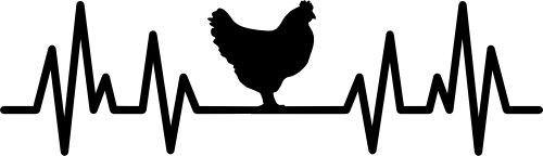 (182-1E) EKG Heartbeat Hen Chicken