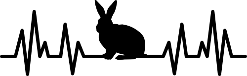 (182-1G) EKG Heartbeat Bunny Rabbit