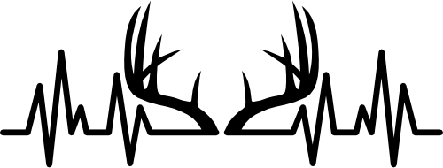 (182-1L) EKG Heartbeat Deer Antlers