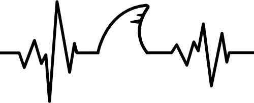 (182-1M) EKG Heartbeat Shark Fin