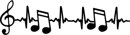 (182-1N) EKG Heartbeat Music Notes