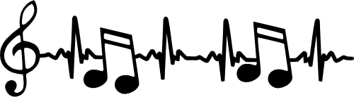 (182-1N) EKG Heartbeat Music Notes