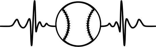 (182-1O) EKG Heartbeat Round Baseball