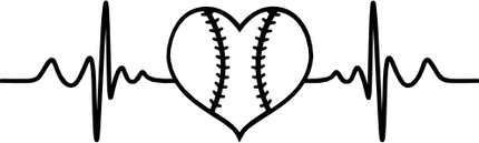 (182-1O) EKG Heartbeat Round Baseball