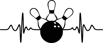 (182-1S) EKG Heartbeat Bowling Ball Pins