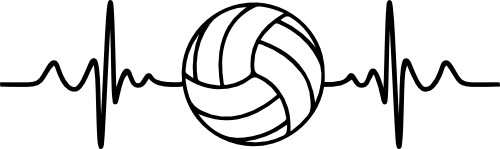 (182-1X) EKG Heartbeat Heart Volleyball