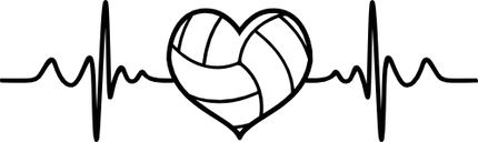 (182-1X) EKG Heartbeat Heart Volleyball