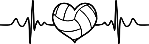 (182-1X) EKG Heartbeat Heart Volleyball