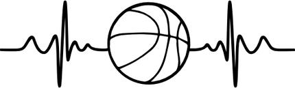 (182-2E) EKG Heartbeat Heart Basketball