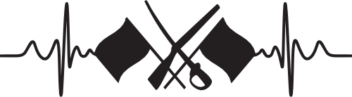 (182-2H) EKG Heartbeat Color Guard Flags
