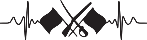(s182-2H) EKG Heartbeat Color Guard Flags Pick any 2 Styles or Add Text