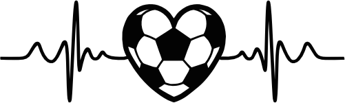 (s182-1V) EKG Heartbeat Heart Soccer Ball Pick any 2 Styles or Add Text