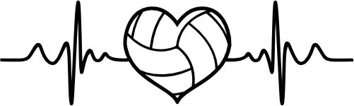 (s182-1X) EKG Heartbeat Heart Volleyball Pick any 2 Styles or Add Text