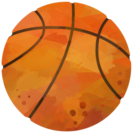 (s186-1) Watercolor Basketball