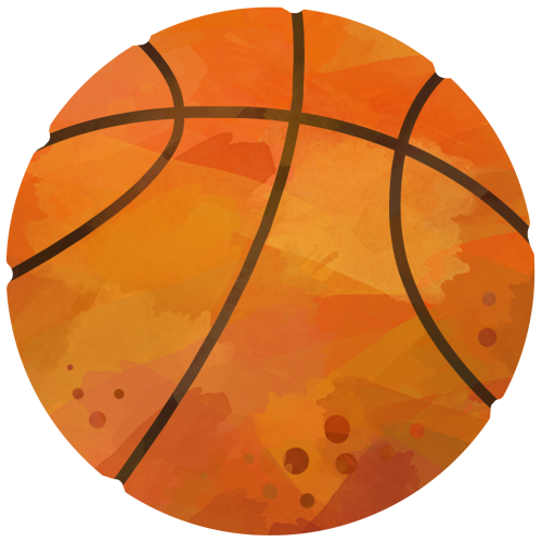 (s186-1) Watercolor Basketball
