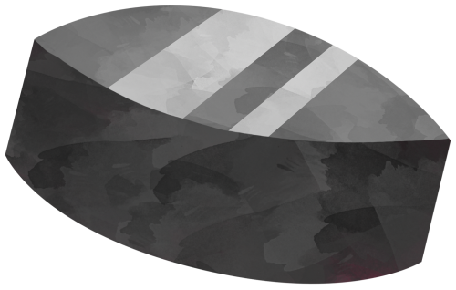 (186-01-G) Watercolor Hockey Puck Iron-On Transfer