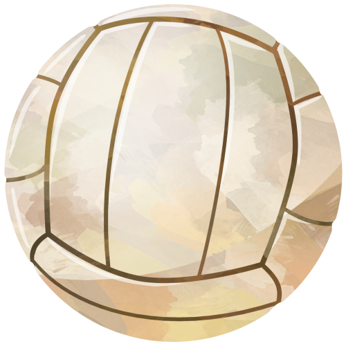 (186-01-J) Watercolor Volleyball Iron-On Transfer