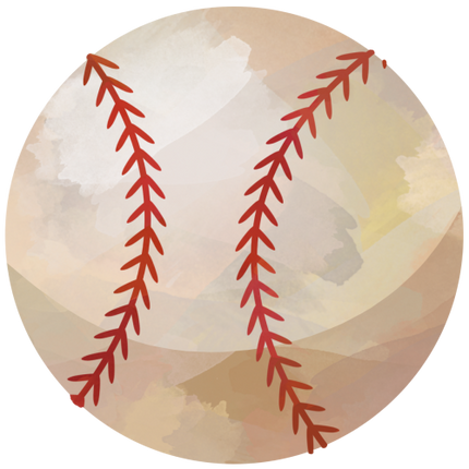 (041-02) Watercolor Baseball Softball