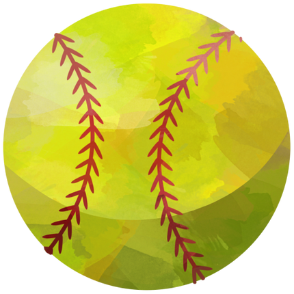 (041-02) Watercolor Baseball Softball