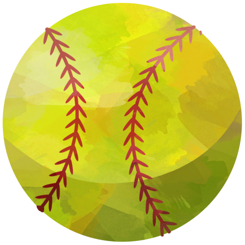 (041-02) Watercolor Baseball Softball