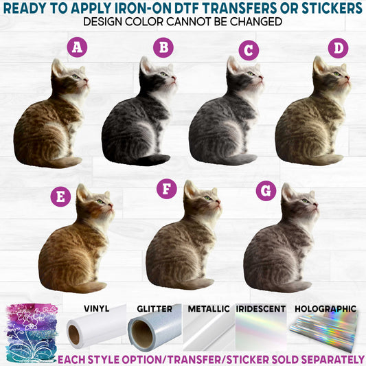 (s188-9) Watercolor Cats Cat Kitty Kitten 2 Printed Heat Transfer or Sticker