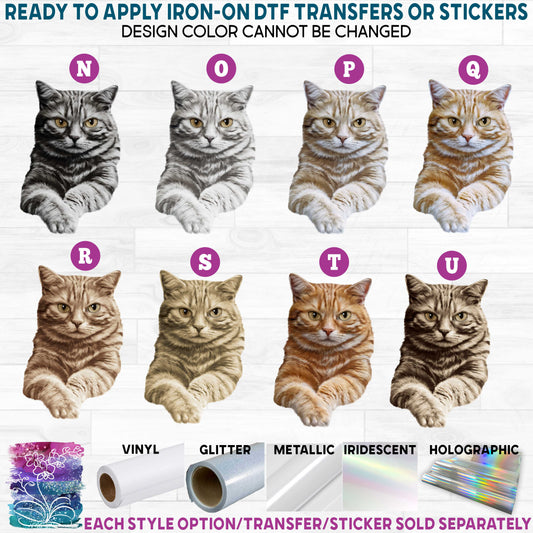 (s188-9) Watercolor Cats Cat Kitty Kitten 3 Printed Heat Transfer or Sticker