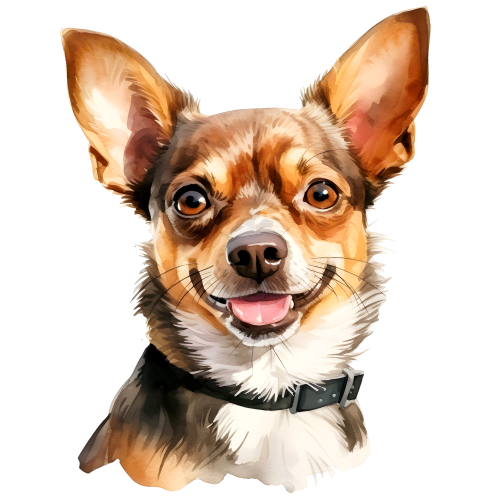 (s188-7-2L) Watercolor Chihuhua